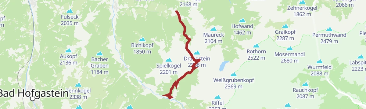 Route map: Großarltal: 3-Tages-Wanderung Filzmoosalm bis Draugsteinalmen